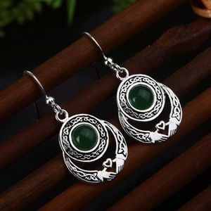 UHAVIT Antique Style Irregular Alloy Earrings Plating Opal Drop Earrings